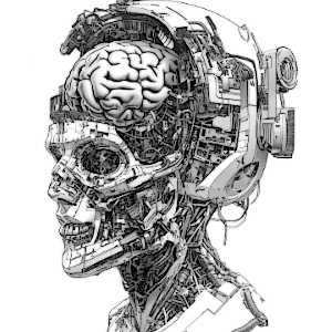 Dark Tech cybernetic skull artwork